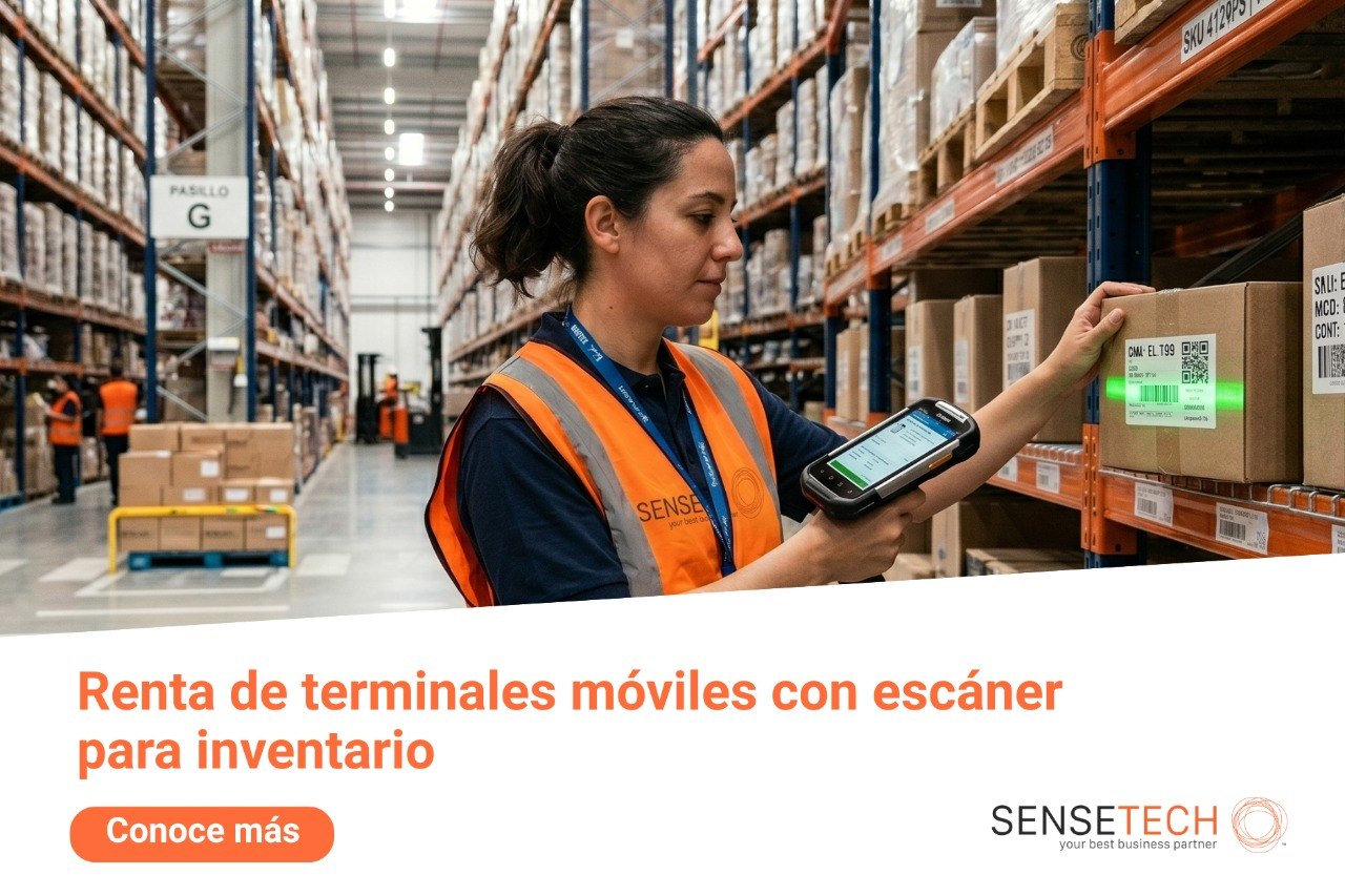 Renta de terminales móviles con escáner para inventario en tiempo real en almacenes